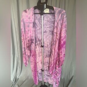 Anokhi Pink and Purple Tie-Dye Kimono